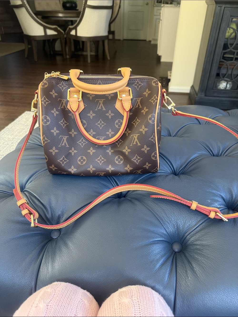 Inspired speedy 25 B with Crossbody strap
